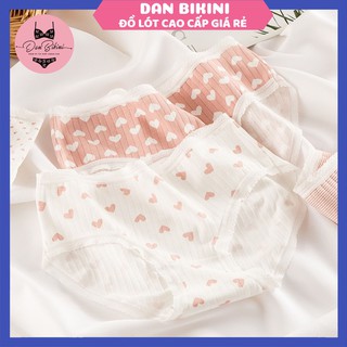 Quần Lót nữ dễ thương ❤️️FREESHIP❤️️ Quần Lót Nữ gân tăm tim hồng paster- Quần Lót thoáng mát không tạo hằn mã 8019
