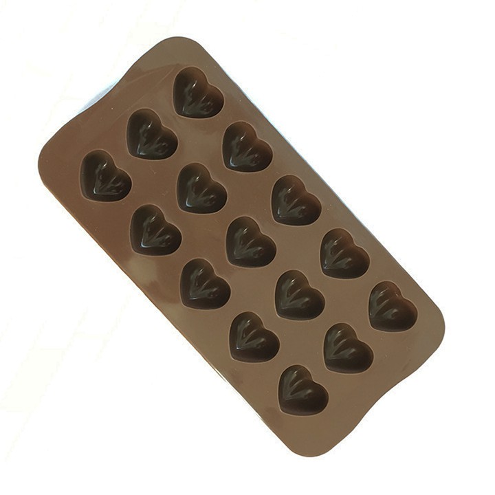 HCM - Khuôn silicon đổ socola trái tim, rau câu tim, kẹo dẻo tim