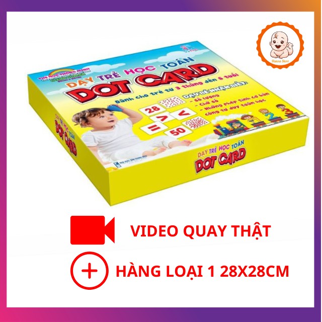 [Hàng Chuẩn Loại 1]Bộ Thẻ Học Toán Cho Bé 2,3,4,5,6 Tháng Tuổi-Chống Lóa+Khổ To 28x28cm, DOT Card For Baby Glenn Doman.