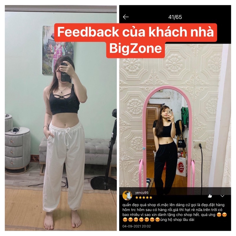 Quần jogger nữ bigsize ống rộng cotton thoải mái không xù Bigzone