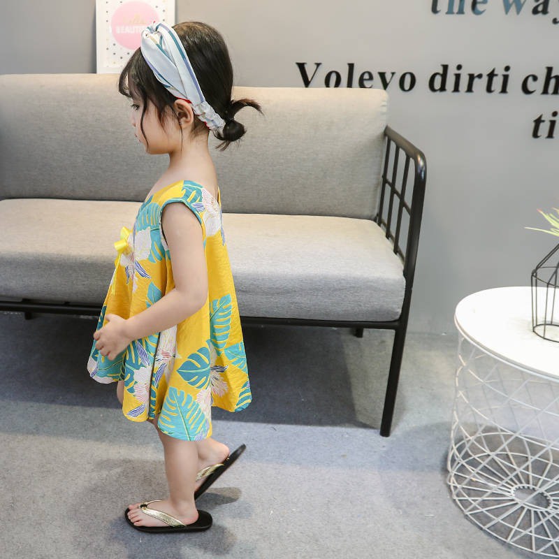 Đầm xòe 2 dây in hoa nhiều kiểu dáng thời trang cho bé 1-6 tuổi