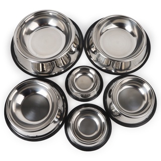 Bát Ăn Inox Trắng Cho Chó Mèo