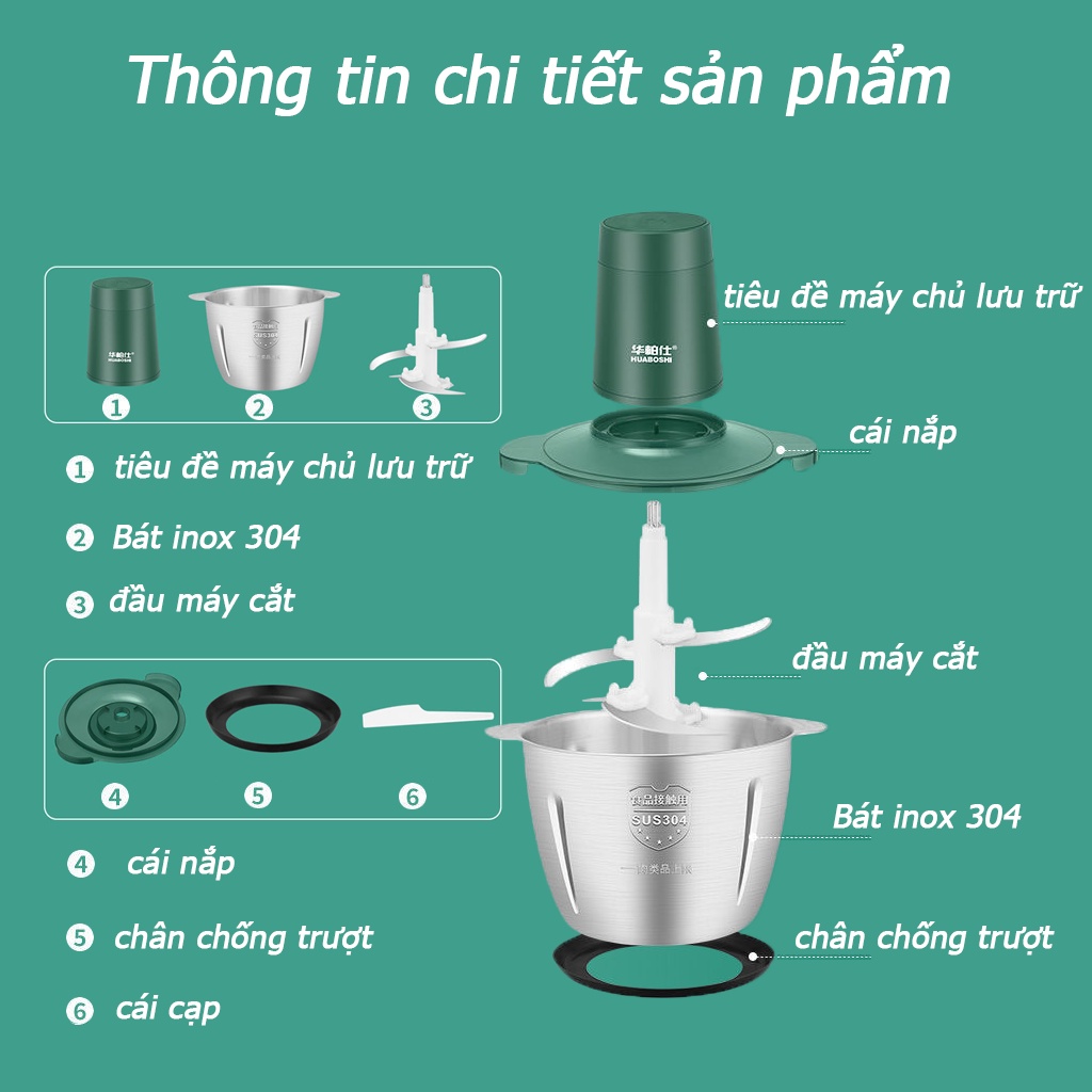 máy xay thịt,đa năng-xay thực phẩm -（2-3L） - Máy say tôm, cua, cá, tỏi ớt, rau củ quả-XQY-71