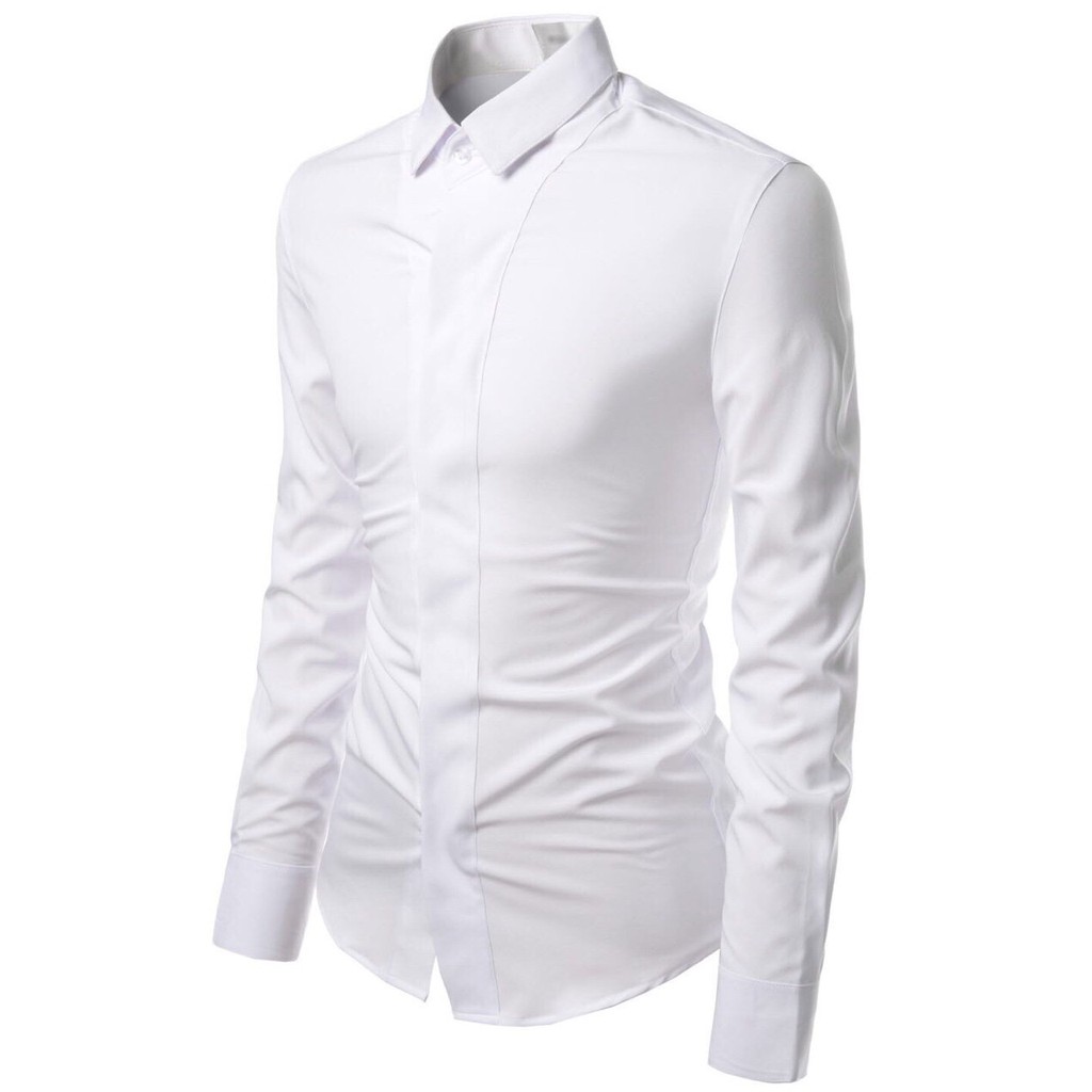 Áo sơ mi nam dài tay cao cấp giấu nút 4YOU-741 chất lụa không nhăn | BigBuy360 - bigbuy360.vn