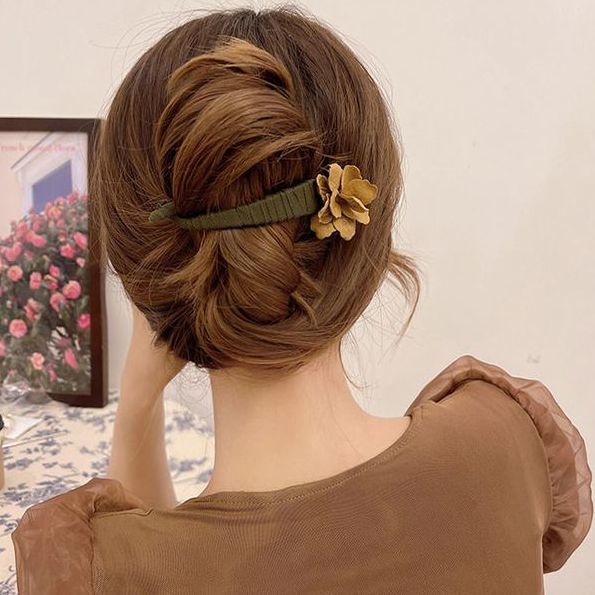 Kẹp Tóc Vải Họa Tiết Hoa Phong Cách Retro Thời Trang Mùa Hè Dành Cho Nữ