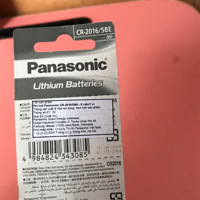 Vỉ 5 Viên Pin Panasonic CR2032 / CR2025 / CR2016 3V Lithium – Pin cúc Panasonic 3V Lithium vỉ 5 viên