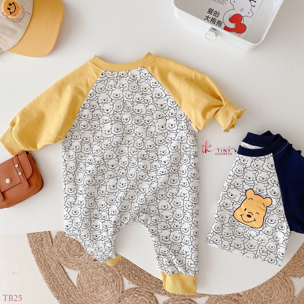 Bộ bodysuit dài tay thu đông hình Gấu vàng cho bé trai từ 6-12kg [TB25]