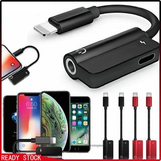 Cáp chia 1 đầu sạc thành đầu 2 đầu tai nghe 3.5mm và đầu sạc cho Iphone 8/8+