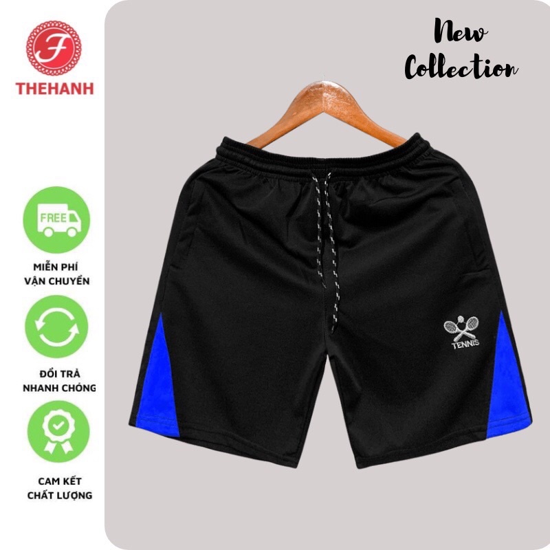 Quần cầu lông nam thể thao - quần đùi nam thể thao vải thun poly dày dặn TH STORE