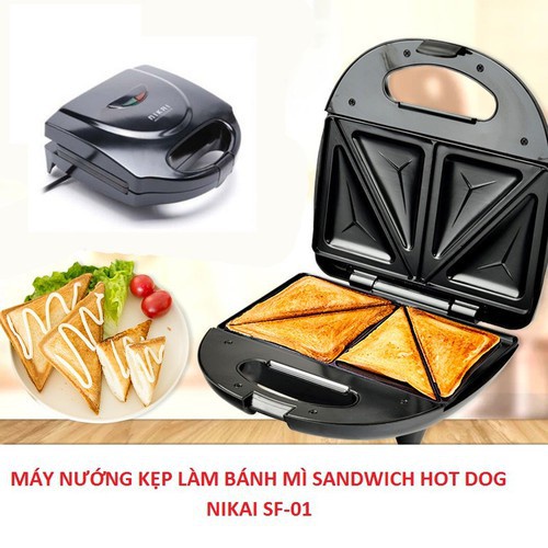 Máy kẹp nướng bánh mì sandwich BẾP XÍU XIU máy làm hotdog đa năng tiện dụng