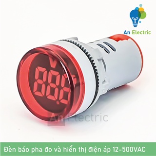Đèn báo pha hiển thị điện áp phi 22 loại tốt mặt số cỡ lớn - Đèn hiển thị vôn màu đỏ