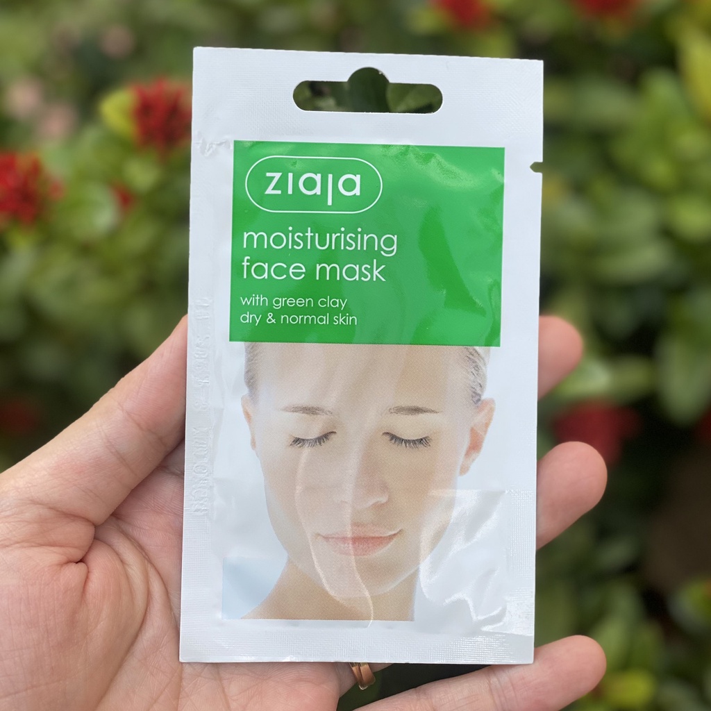 Mặt nạ dưỡng trắng da, chống lão hóa Ziaja Moisturising Face Mask with Green Clay dạng bùn xanh 7ml