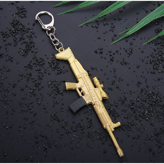 Móc khóa scar-l gold game pubg - mô hình trưng bầy thép size 12cm