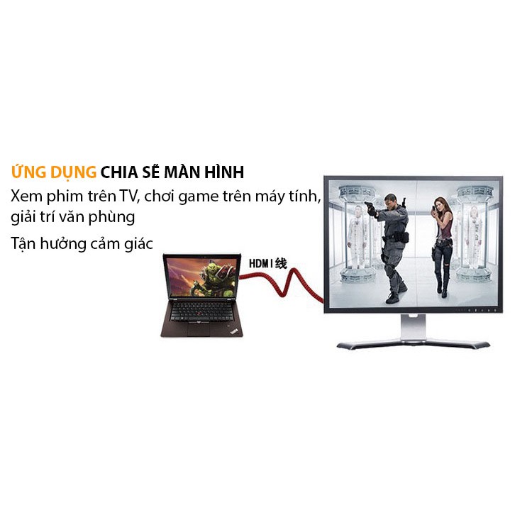 Cáp HDMI 1.4 JSJ dài 1.5m - 15m chất lượng hình ảnh sắc nét lên tới 2K, hỗ trợ 3D IMAX màn hình lớn