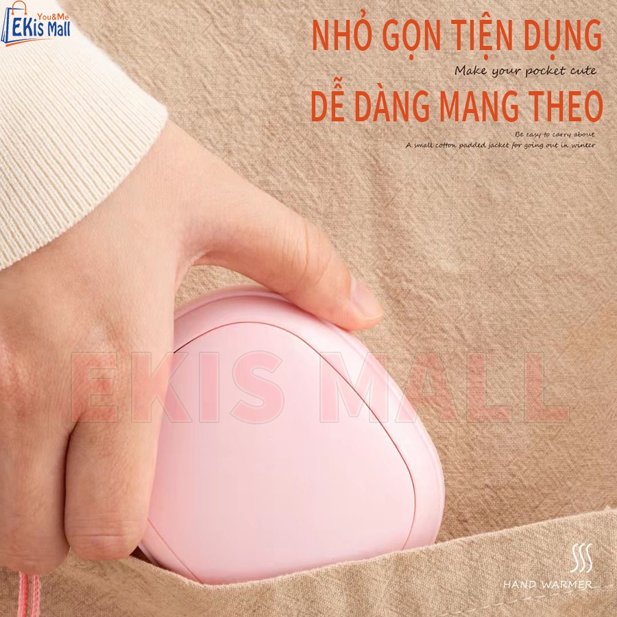 Máy Sưởi tay 2 mặt Máy giữ ấm tay mùa lạnh 3 chế độ (Tặng kèm dây)