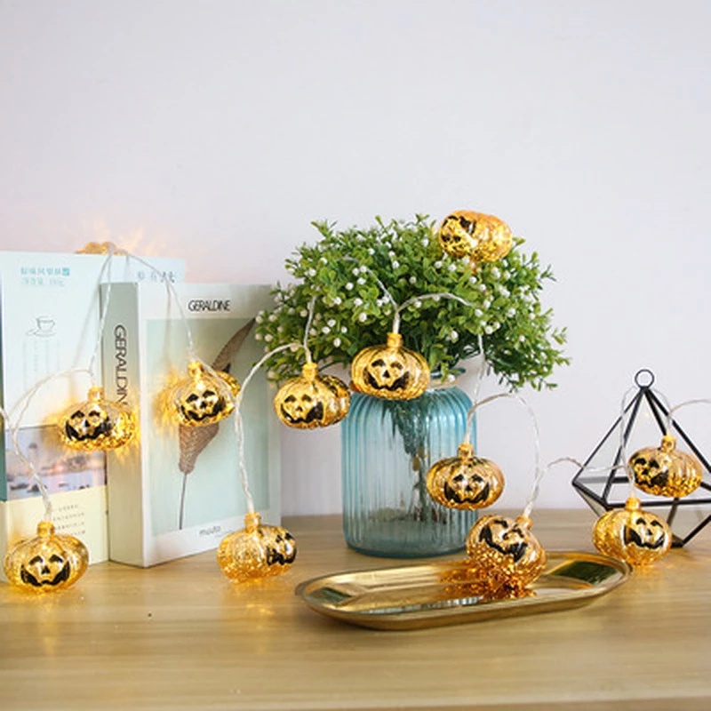 Dây Đèn LED 20 Bóng Hình Đầu Lâu / Bí Ngô Trang Trí Tiệc Halloween