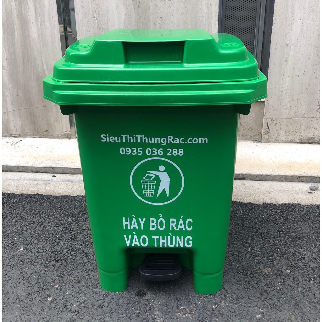 Thùng rác bằng nhựa 60 lít chân đạp