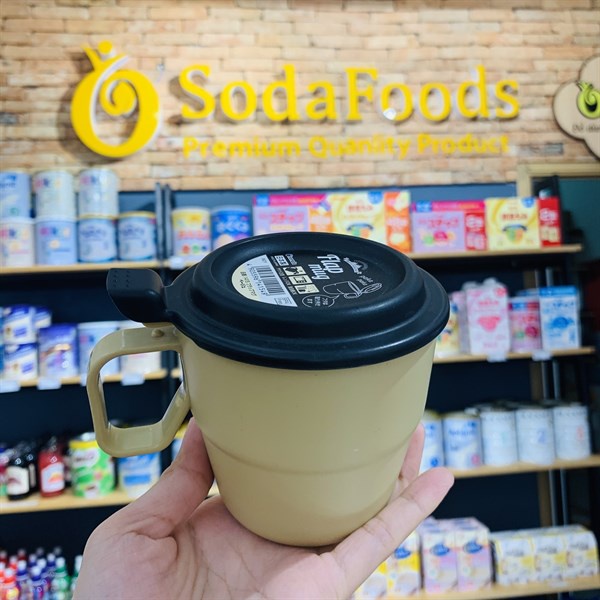 [Hỏa Tốc HN] Cốc uống nước có nắp đậy 360ml màu nâu Nội Địa Nhật Bản