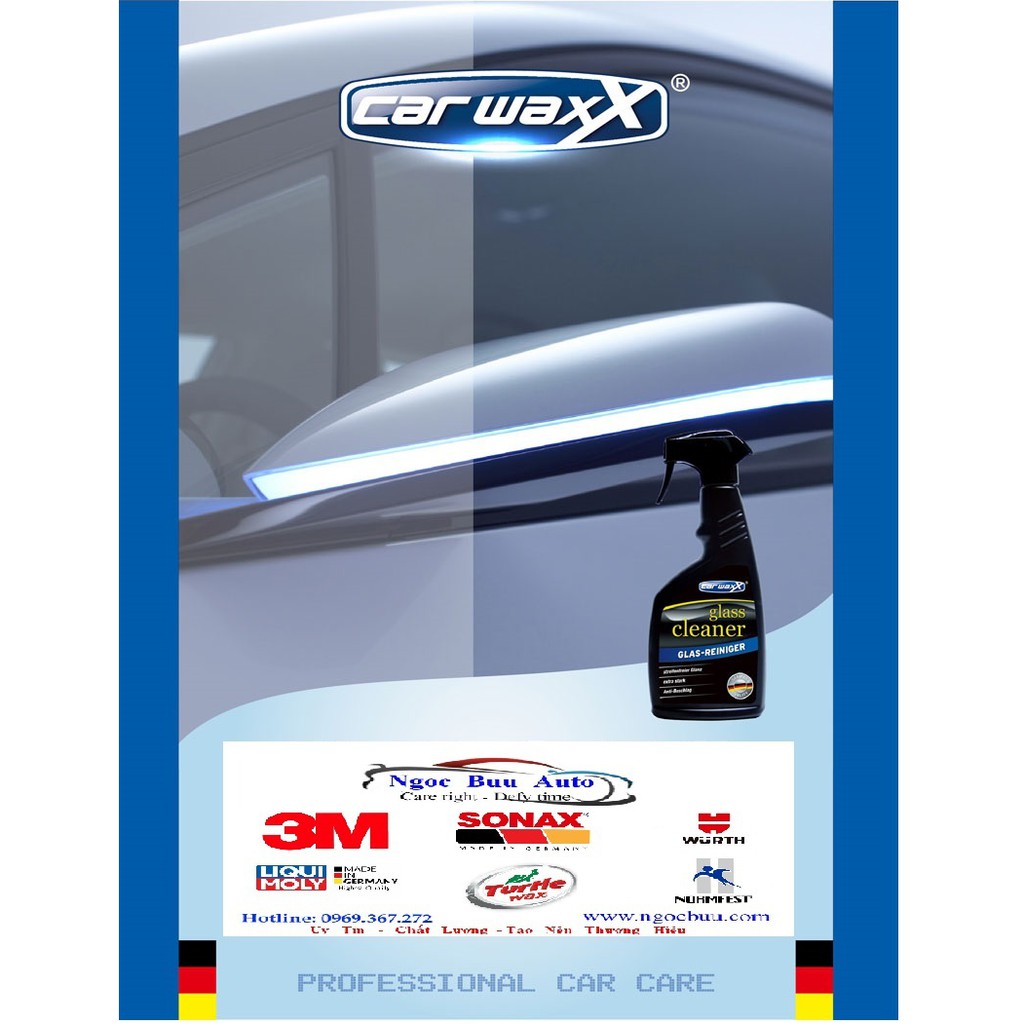 Dung dịch vệ sinh kính xe, nhà của Car waxX- Glass Cleaner 90706- 500ml