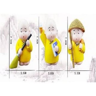 Bộ tượng 3 chú tiểu áo vàng siêu dễ thương