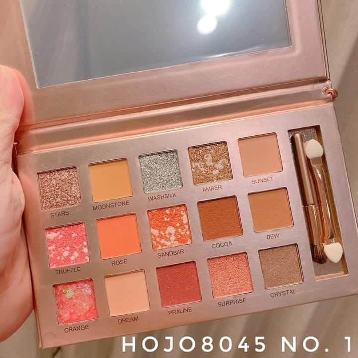 Bảng Phấn Mắt 15 Màu Bắt Sáng Dạng Túi Xách HOJO