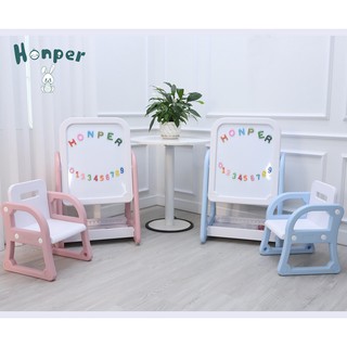 BẢNG VẼ ĐA NĂNG HONPER ĐIỀU CHỈNH ĐỘ CAO KÈM GHẾ CHO BÉ- CHÍNH HÃNG- BH 1 NĂM
