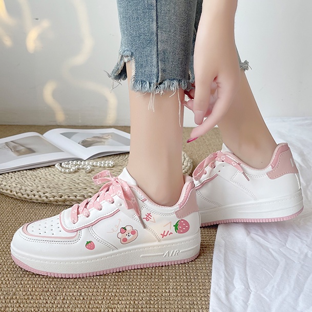 Hàng Mới Về Mới Giày Thể Thao Đế Dày Thoáng Khí In Họa Tiết Hoa Anh Đào / Bướm Phong Cách Hồng Kông Thời Trang Cho Nữ