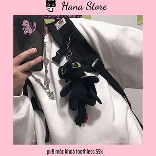 pk8 móc khoá toothless bông gắn ba lô túi xách