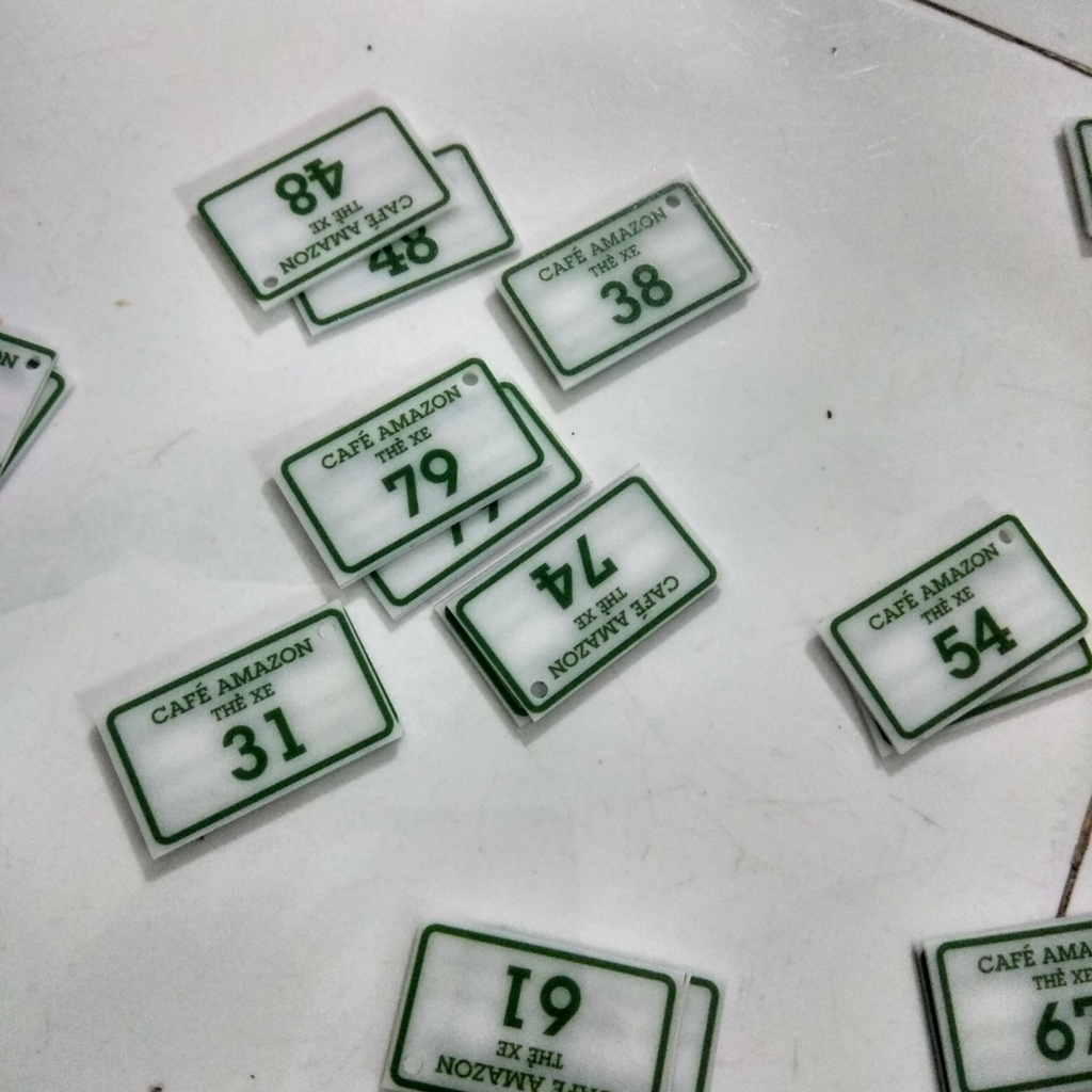 THẺ SỐ MICA -  GIỮ XE - SỐ  PHÒNG - SẢN XUẤT THEO YÊU CẦU