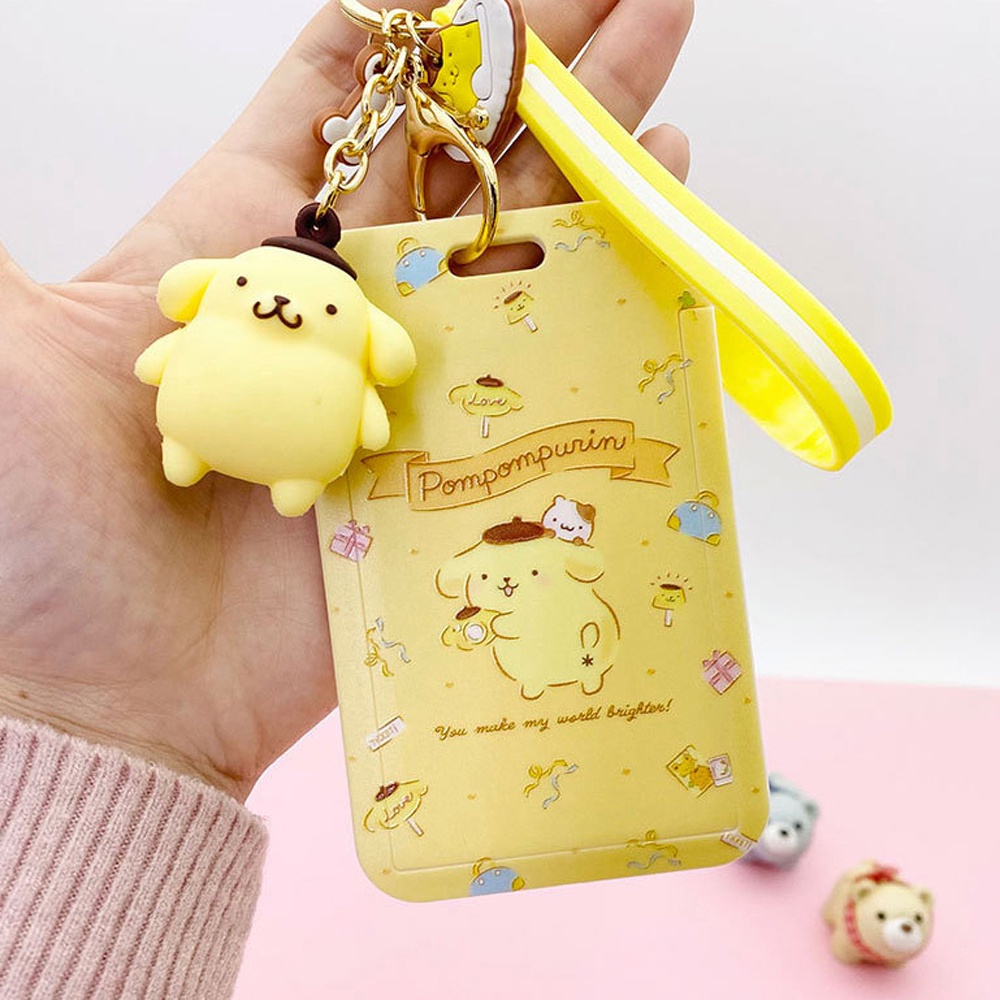 Dây Đeo Thẻ ID/Thẻ ID Bằng Nhựa Họa Tiết Hoạt Hình Kuromi Xinh Xắn