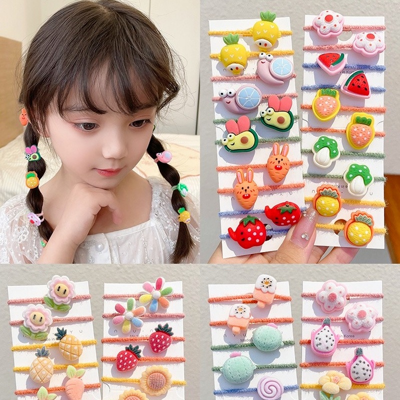 Set 10 Dây Buộc Tóc Dễ Thương Cho Bé Gái