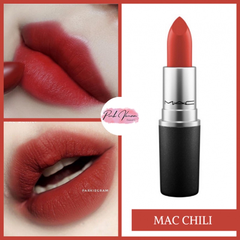Son MAC Chili 602 Màu Đỏ Gạch Thời Thượng, Bất Chấp Mọi Màu Da