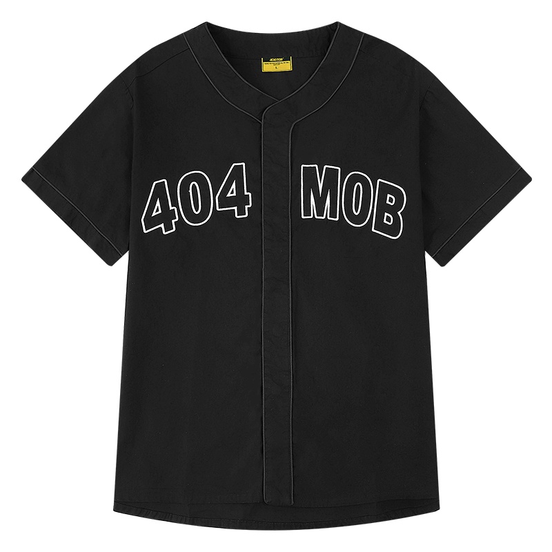 Áo Sơ Mi Bóng Chày Tay Ngắn Họa Tiết Thêu Thời Trang Phong Cách Hàn Quốc Cho Nam Nữ