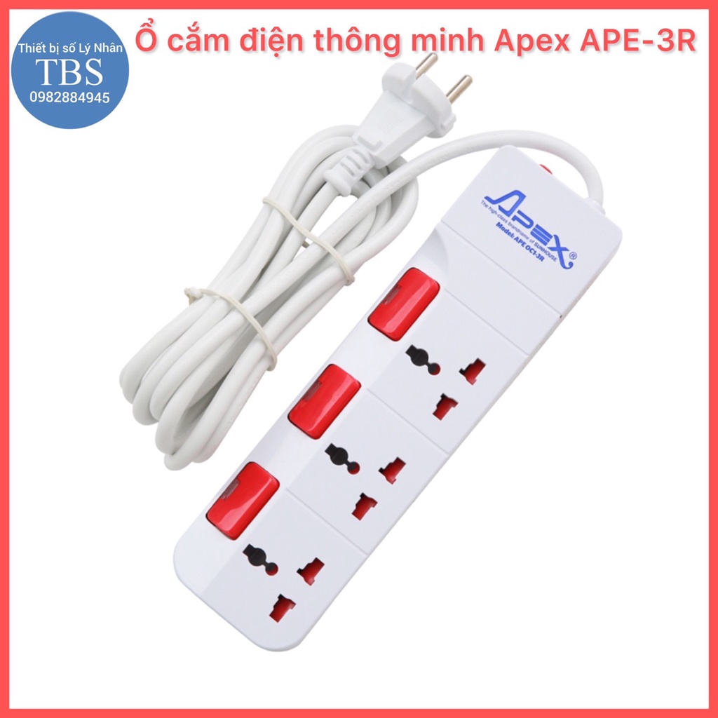 Ổ cắm chịu tải VINAMAX có Aptomat chống giật của Kyokuto / ổ cắm thông minh Apex APE OC1-3R