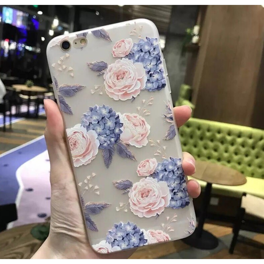 Ốp hoa châu âu iPhone 5 5s 6 6s 6 plus 6s plus 7 7 plus 8 8 plus x 3D hoa hồng hoa cẩm tú cầu | BigBuy360 - bigbuy360.vn