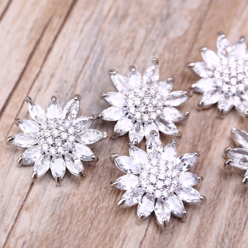 Set 5 Nút Hình Hoa Hướng Dương 20mm Bằng Hợp Kim DIY Trang Trí Đa Ứng Dụng