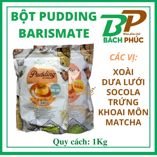 Bột Làm Thạch Pudding Barismate các vị 1kg - kho Bách Phúc Đà Nẵng Kho pha chế Đà Nẵng