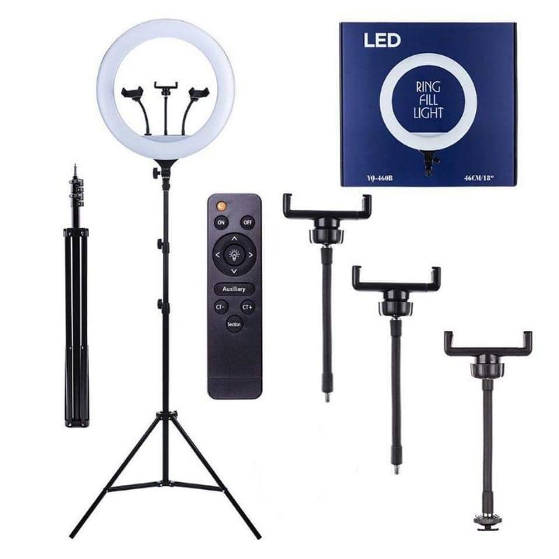 Bộ Đèn Livestream 45cm YQ460 3 Kẹp Kèm Điểu Khiển Cao Cấp.