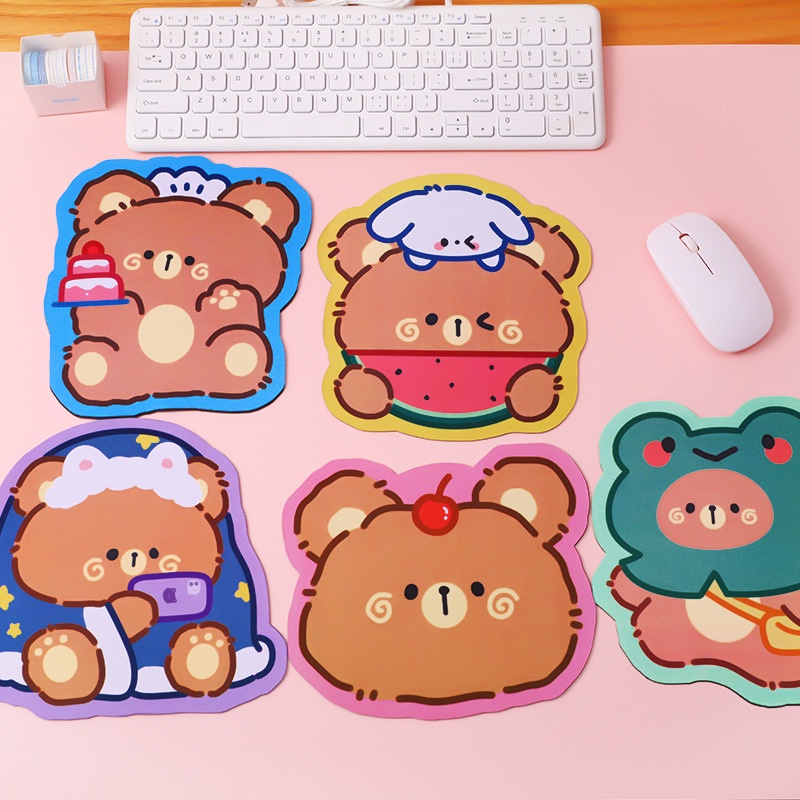 Miếng lót chuột, bàn di chuột, mouse pad hoạt hình gấu nhỏ cute dễ thương