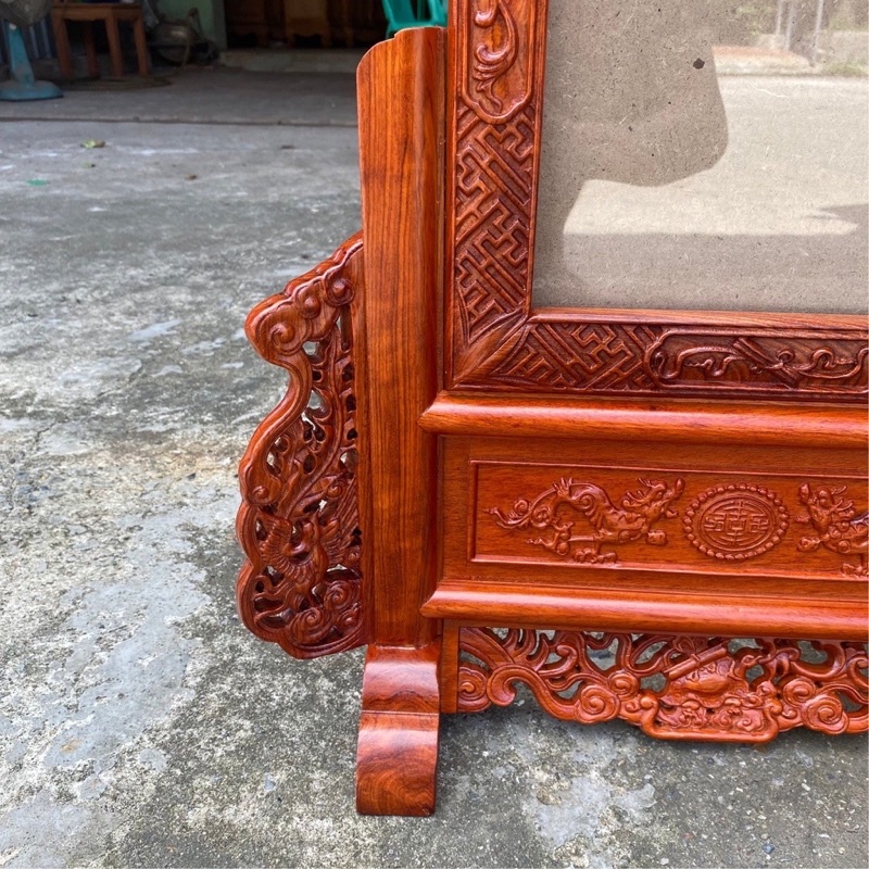 Khung ảnh thờ tứ linh- khung thờ mai vàng+ kèm kính