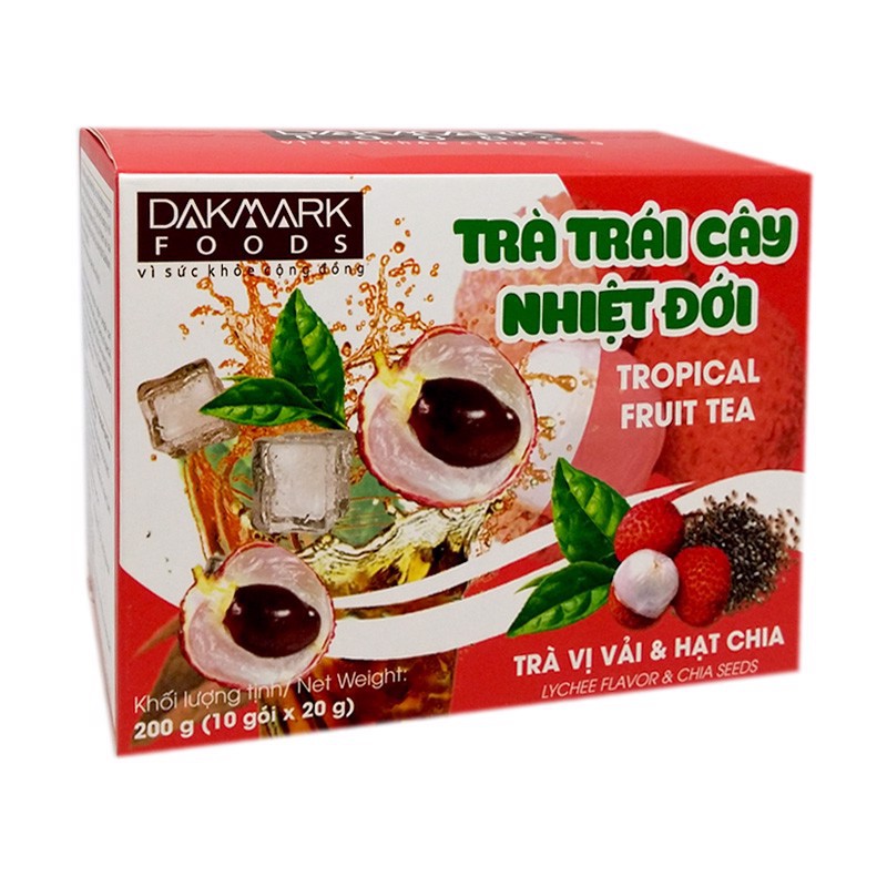 Trà Vải hạt Chia hòa tan Dakmark 200g