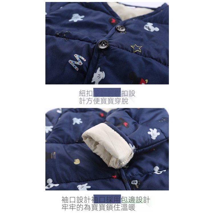 Áo khoác cotton lót nhung giữ ấm in họa tiết phong cách Hàn Quốc thời trang cho bé 80-130cm