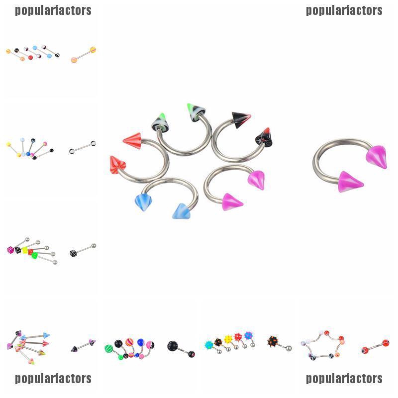 Bộ 72 Khuyên Xỏ Cơ Thể Bằng Thép Không Gỉ Nhiều Màu Cá Tính