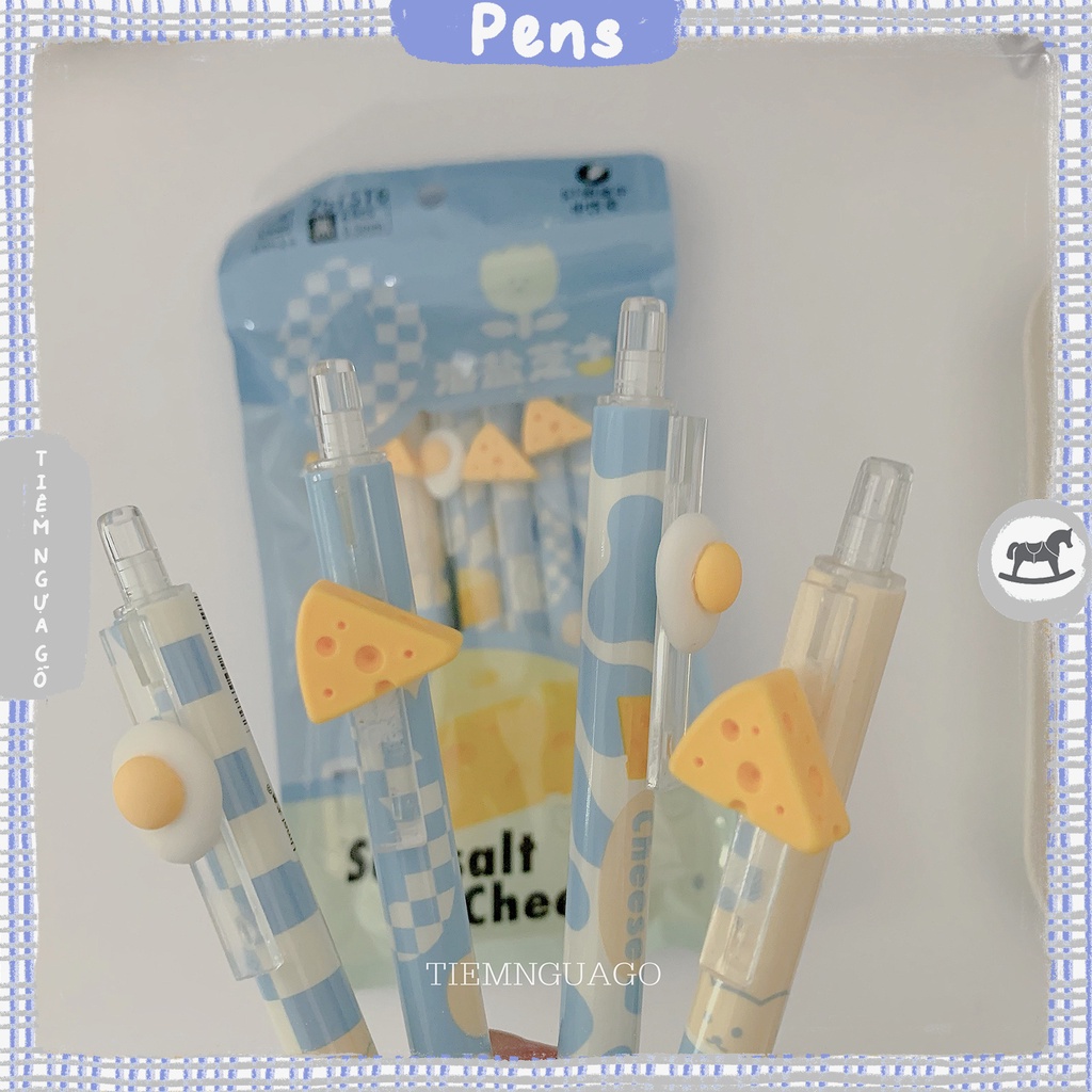 Bút Gel Đen UMEI Cheese & Egg Ngòi 0.5mm - Lẻ 1 cây - Tiệm Ngựa Gỗ