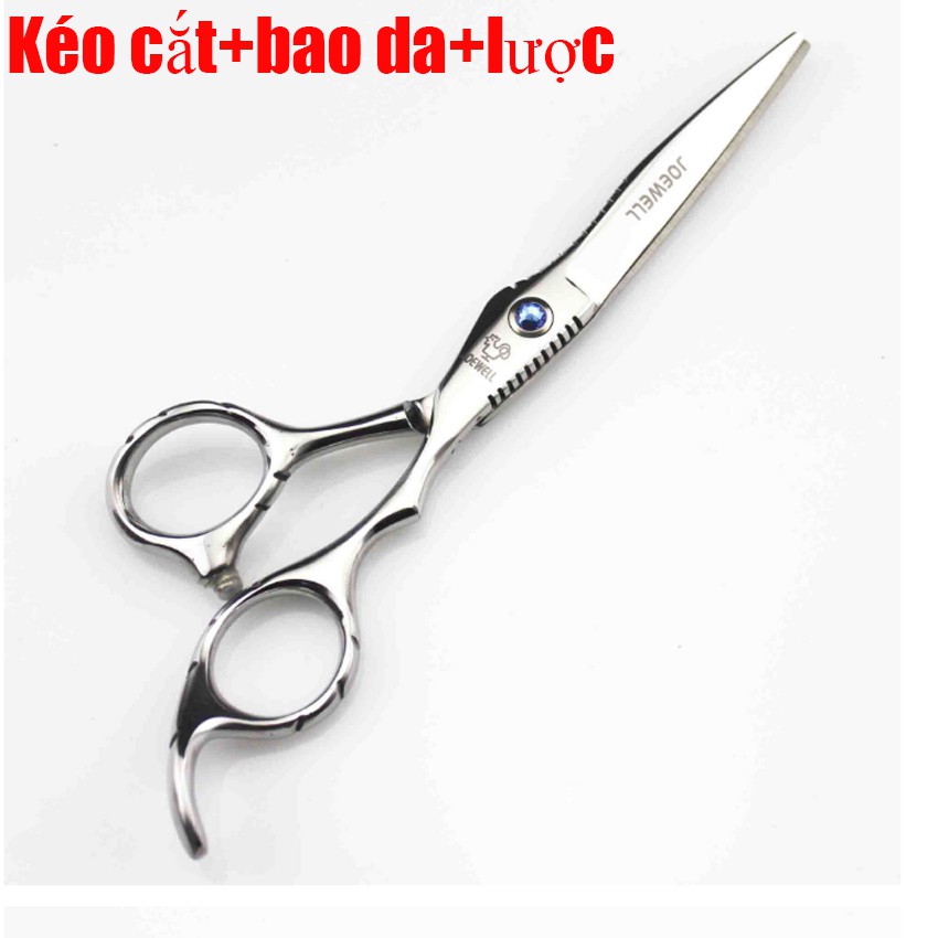 Bộ kéo cắt tóc nam chuyên nghiệp nhập khẩu  Nhật cao cấp Joewell J1 ( Mua một bộ kéo được tặng bao da+lọ dầu+khóa kéo+2l