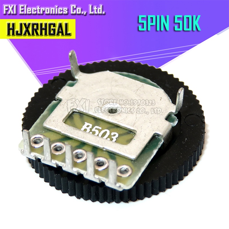 5 Chiết Áp Bánh Răng Kép B503 50K 5Pin 16 * 2mm