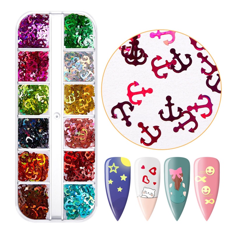 Hộp Kim Tuyến Lấp Lánh Trang Trí Móng Tay Ngày Lễ Tình Nhân