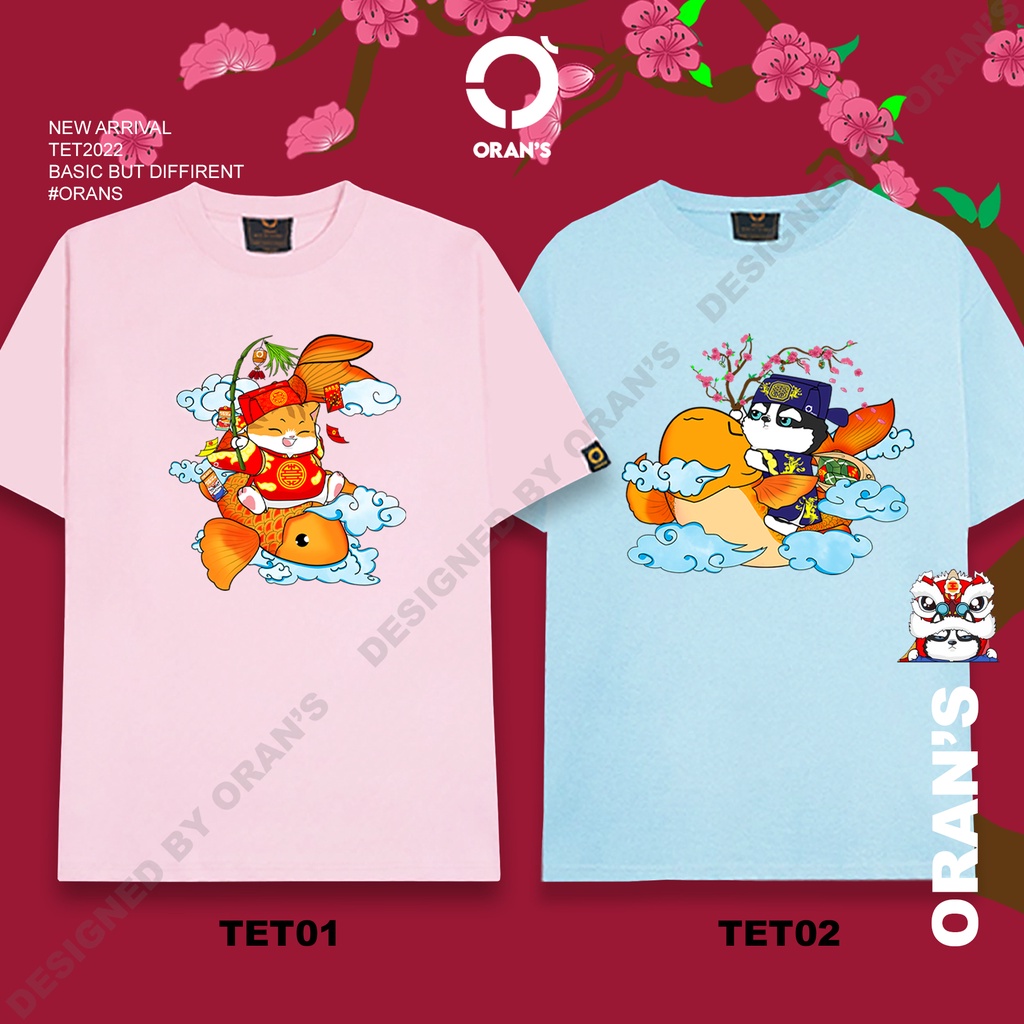 Áo thun đôi táo quân về trời ORAN’S tay lỡ Oversize chất Cotton 4C Tee 2022