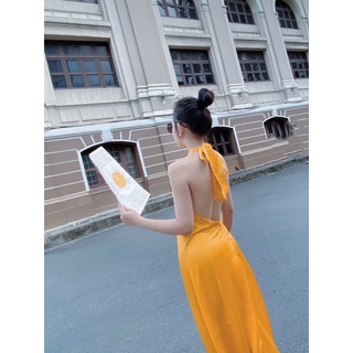 Đầm maxi cổ yếm hở lưng 3 màu