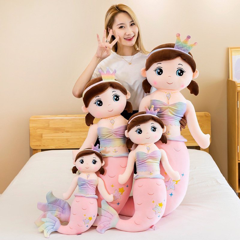 Gấu Bông Nàng Tiên Cá , Gối Ôm Đồ Chơi Cho Bé Size 80Cm Và 1M